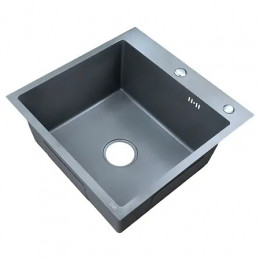 AZARIO кухонная мойка NICOLE (500*500*220) нержавеющая сталь серая соты(сифон, диспенсер,коландер)