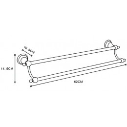ELVIA Полотенцедержатель трубчатый двойной 60 см, золото