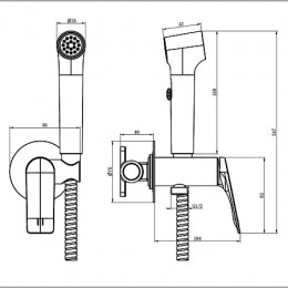 Lursy Гигиенический душ со смесителем, хром
