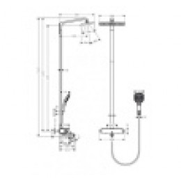 27113400 Raindance Select E 360 Showerpipe для ванны, ½’, белый/хром