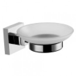 RINA Мыльница стеклянная подвесная, хром