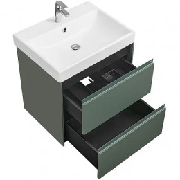 Ona Тумба под раковину 600, зеленый матовый 2 ящика (подходит раковина ZRU9307561, 732799E000, 73279A8000)