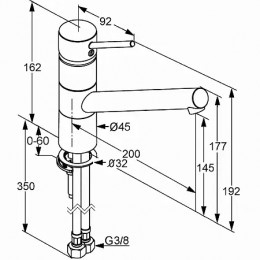 KLUDI SCOPE Однорычажный кухонный смеситель XL, арт. 339300575