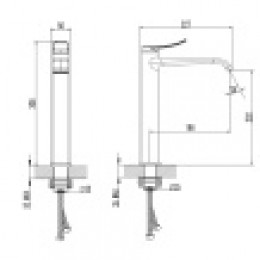 ABILITY Смеситель для раковины высокий без донного клапана, графит