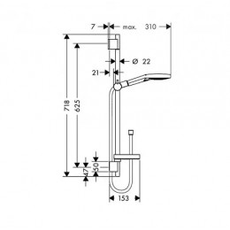 Душевой гарнитур Hansgrohe Raindance Select S 120 3iet 26630000 со штангой 65 см и мыльницей хром