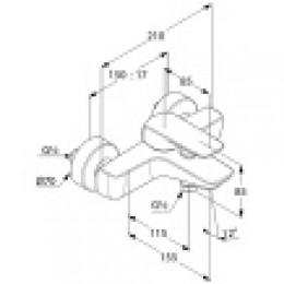KLUDI AMEO Однорычажный смеситель для ванны и душа, арт. 414450575