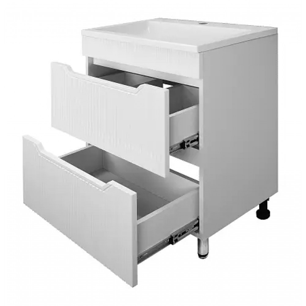 Комплект Тумба HARMONIA 60/2Н напольная с раковиной ЛЮНОКС 60