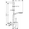 27857000 Душевой набор Raindance Select E 150 3jet/ Unica'S Puro 0,90 м