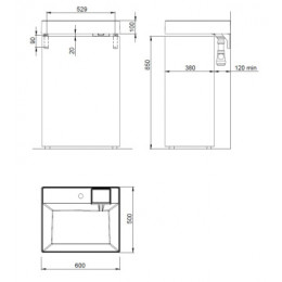 Раковина SHARP 50 (600*500*100) без сифона