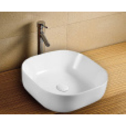 AZ-41288 Раковина накладная , глянец белый 430*430*135