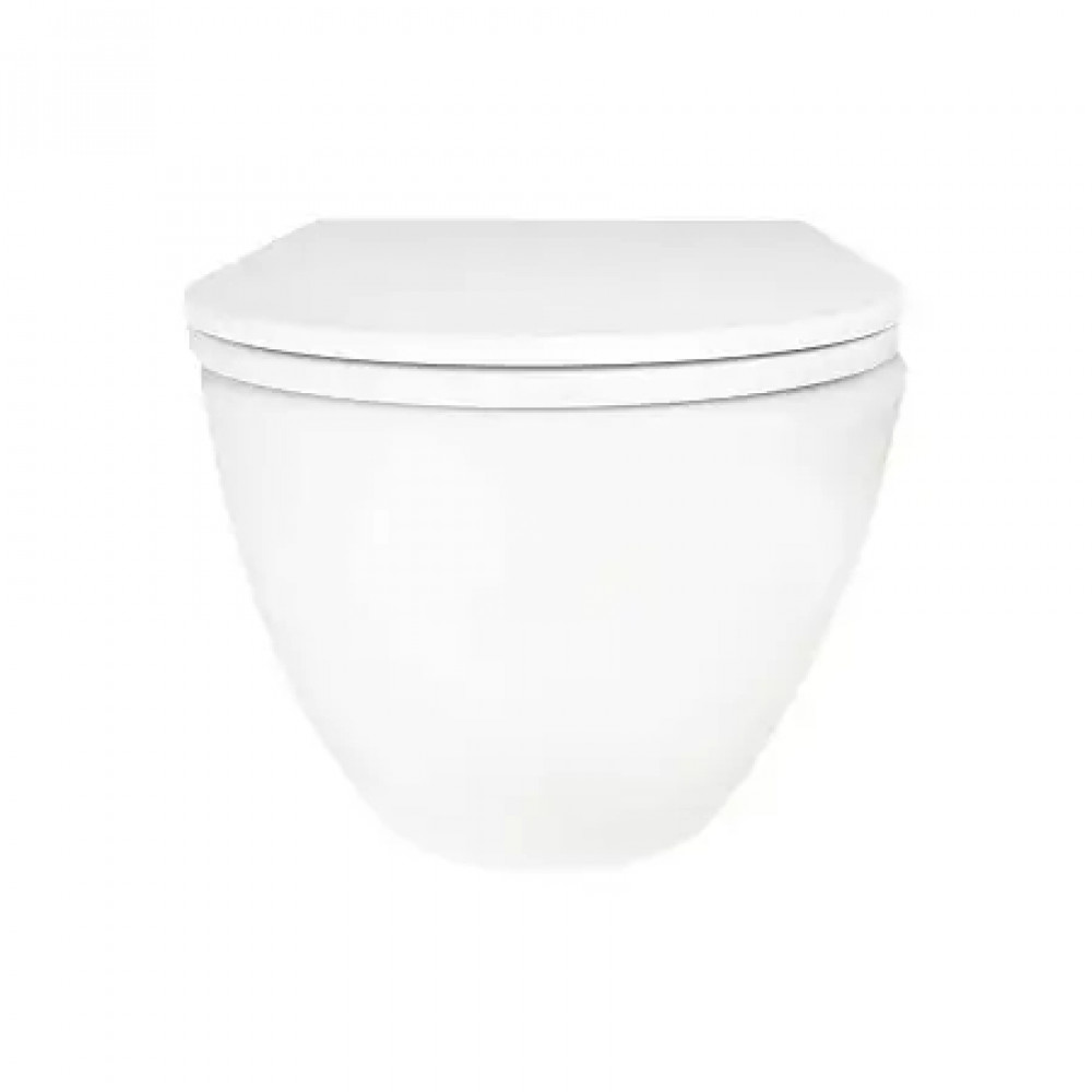 AZ-5175T-WHT RUMBA Унитаз подвесной с системой смыва Tornado в комплекте с быстросъемным сиденьем микролифт, дюропласт 520*360*365mm