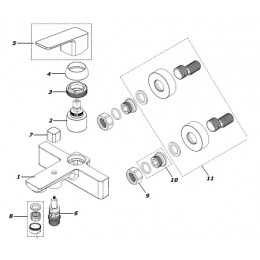 CADEO Смеситель для ванны с коротким изливом, хром