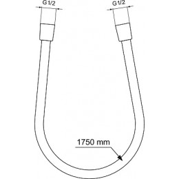 BE175XG IDEALFLEX Шланг для душа 1700 мм, подсоединение G1/2", устойчивость к давлению до 5 атм, прочность до 50 кг, легкоочищаемый