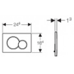 115.770.JQ.5 Sigma01 Смывная клавиша, двойной смыв: Матовый хром, лакированный, с легкоочищаемой поверхностью