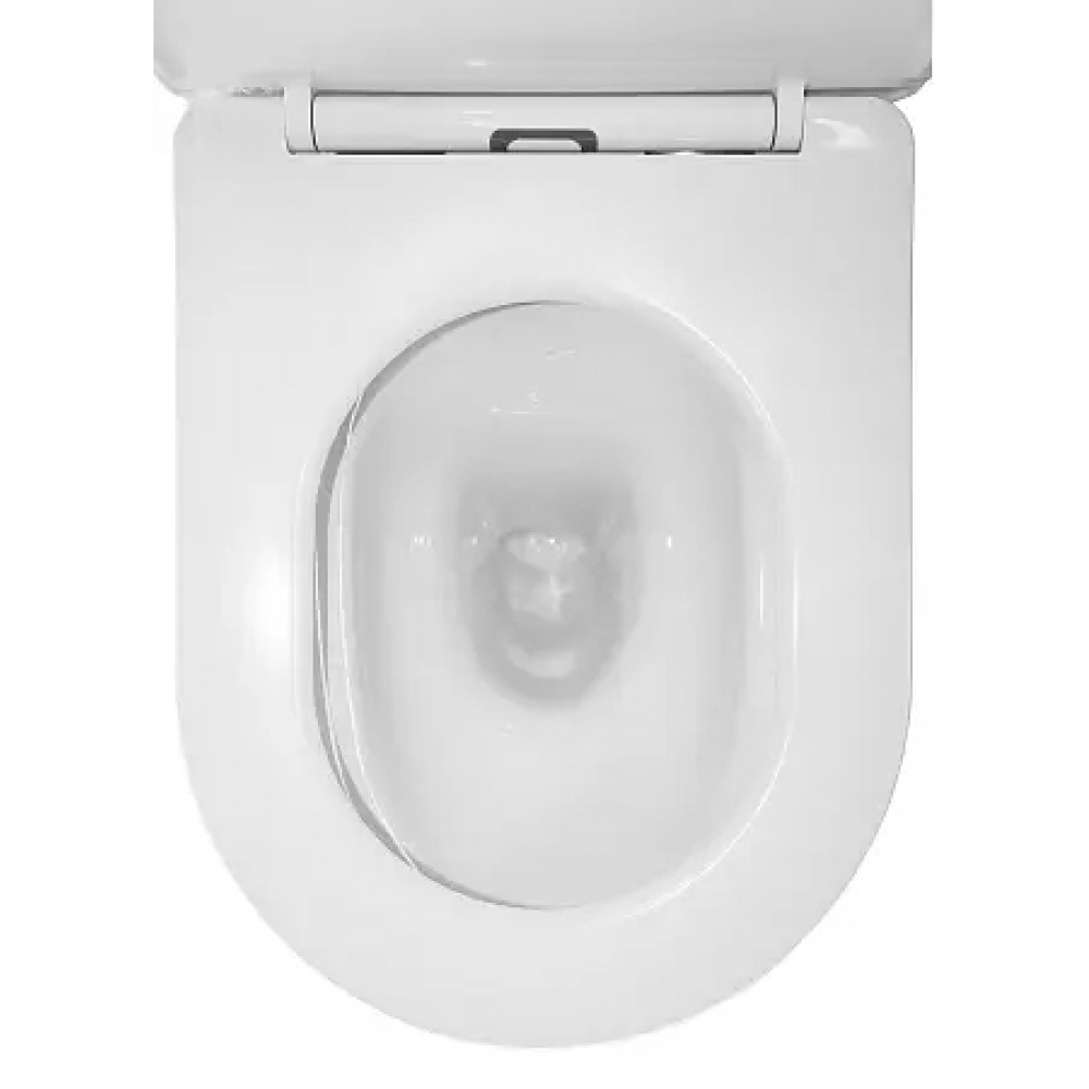 Prime Унитаз напольный безободковый моноблок, сиденье микролифт. Размер: 640*370*760mm (2 места)