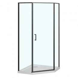 AZ-21C-100-MB-CL Душевое ограждение SAKURA DIA-100х100х195-MB-CL, прозрачное стекло 6 мм, профиль матовый черный