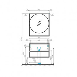 Лофт 80 Зеркало Фабрик Дуб Кантри