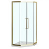 AZ-092K2-90-BGL-CL Душевое ограждение OSAKA DIA-TD-90х90х195-BGL-CL, прозрачное стекло 5 мм, профиль брашированное золото, две двери сдвижные