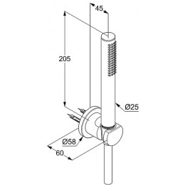 KLUDI NOVA FONTE Puristic Душевой гарнитур для ванны 1S, черный матовый, арт. 2085039-15