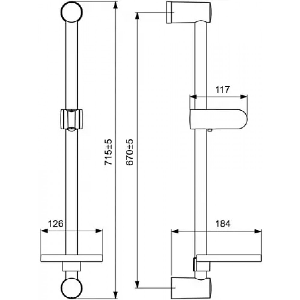 Штанга VIDIMA FRESH L D24 700 мм BA219AA