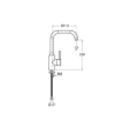 TARGA смеситель для кухни, высокий излив 235 мм