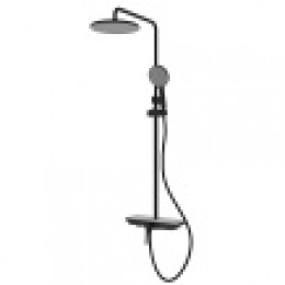 Душевая система с полным душевым набором, черная, GINKGO