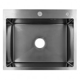 AZARIO кухонная мойка MIA (600*500*200) нержавеющая сталь цвет "оружейная сталь" (сифон)