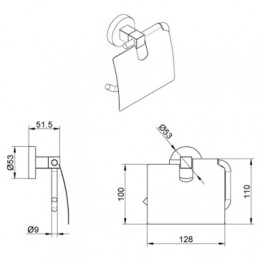 NESSY Бумагодержатель с крышкой, хром