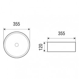 AZ-3134 ST Раковина накладная  матовая (мраморный) Размер 355*355*120 мм