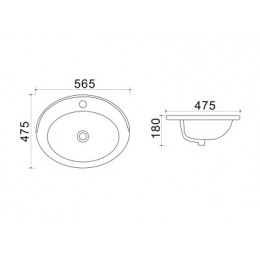 AZ-404 Раковина 56,5 *47,5*18 см