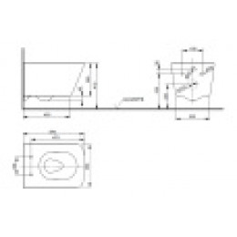 TOTO CW532Y  Унитаз подвесной серии SP 394x530x339мм, безободковый