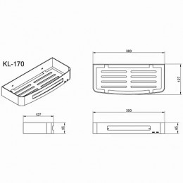 AZ-170B Полка прямоугольная одноэтажная, черная матовая