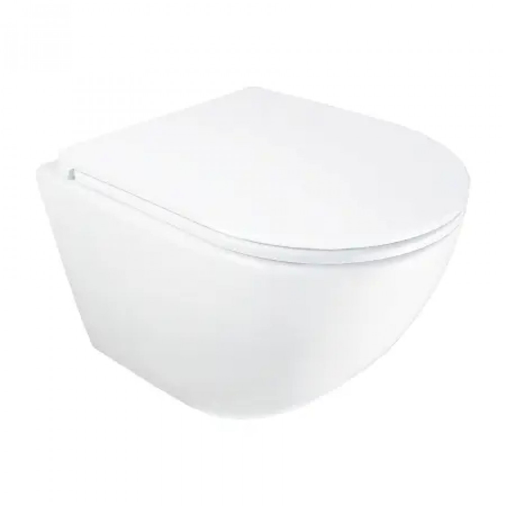 AZ-5177T-WHT ADAGIO Унитаз подвесной с системой смыва Tornado в комплекте с быстросъемным сиденьем микролифт, дюропласт 485*360*365mm