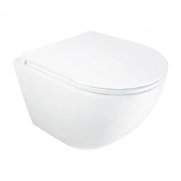 AZ-5177T-WHT ADAGIO Унитаз подвесной с системой смыва Tornado в комплекте с быстросъемным сиденьем микролифт, дюропласт 485*360*365mm