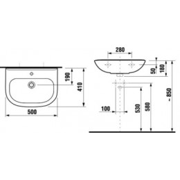 Z_DEEP BY JIKA (OLYMP) Раковина 500 мм, уст.компл.