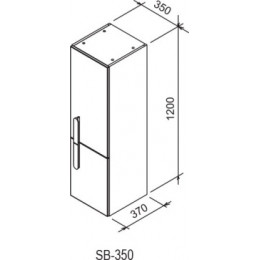 Шкаф боковой SB 350 Chrome R белый/белый
