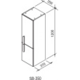 Шкаф боковой SB 350 Chrome R белый/белый