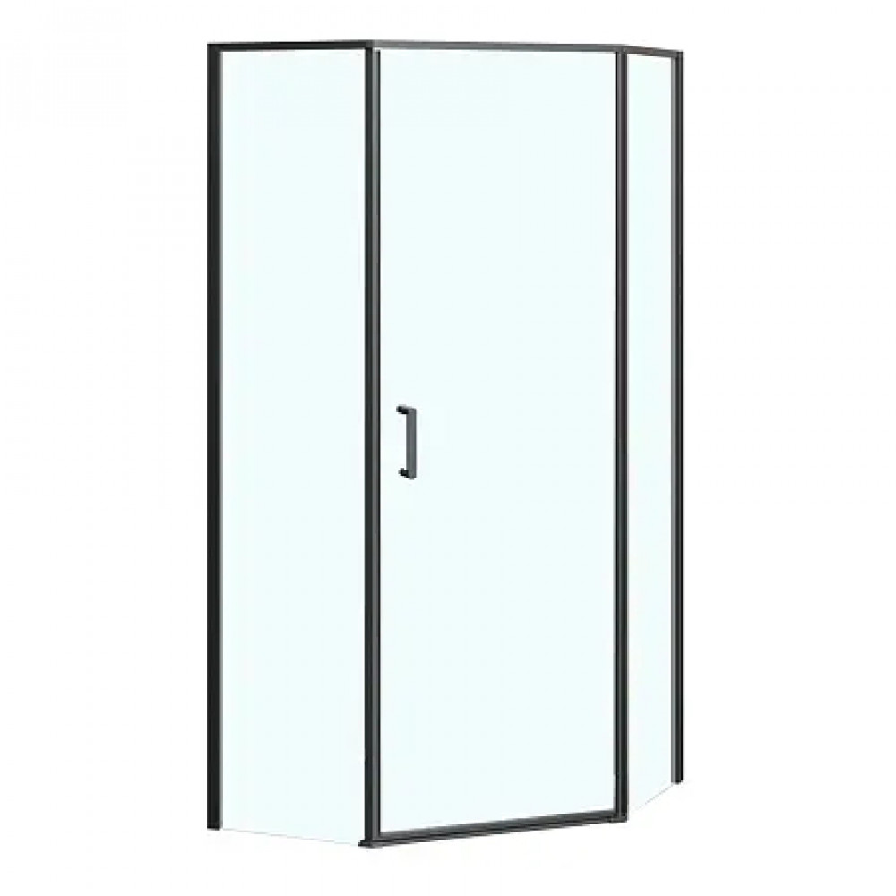 AZ-21C-100-MB-CL Душевое ограждение SAKURA DIA-100х100х195-MB-CL, прозрачное стекло 6 мм, профиль матовый черный