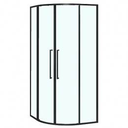 AZ-S43-80-MB-CL Душевое ограждение SHANGHAI ROD-80х80х195-MB-CL, прозрачное стекло 6 мм, профиль матовый черный