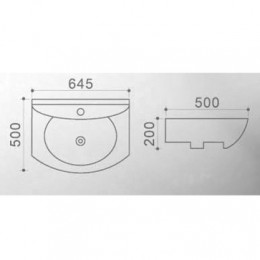 AZ-4196 раковина 64,5*50*20