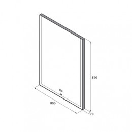 ANETO Зеркало 800 мм c LED-подсветкой и системой антизапотевания