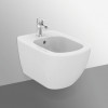 T3552V1 TESI Silk White (Белый шёлк) Подвесное биде, с отверстием под смеситель, с отверстием перелива, с крепежом TT0299598