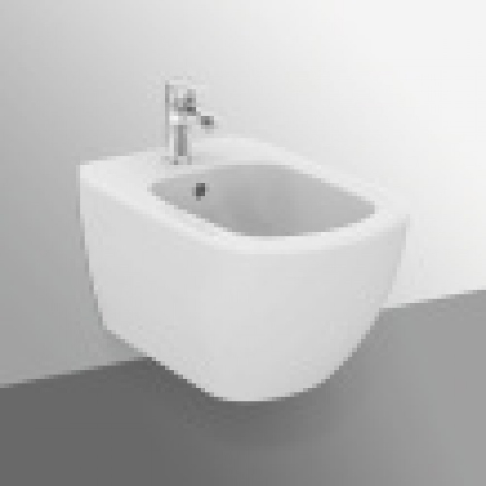 T3552V1 TESI Silk White (Белый шёлк) Подвесное биде, с отверстием под смеситель, с отверстием перелива, с крепежом TT0299598