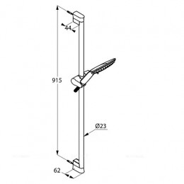 KLUDI FIZZ Душевой гарнитур 3S длина штанги 900 мм, чёрный матовый/хром