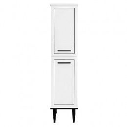 Пенал VEGA напольный БЕЛЫЙ ГЛЯНЕЦ левый ручка ЧЕРНЫЙ (380*1820*380)