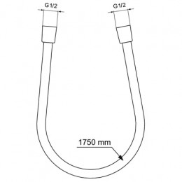 BE175A2 IDEALFLEX Шланг для душа 1700 мм, подсоединение G1/2", устойчивость к давлению до 5 атм, про