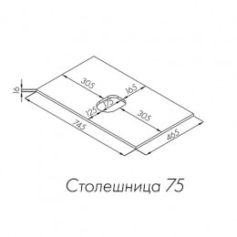 Либерти 75 Столешница Белый глянец
