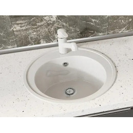 AZARIO кухонная мойка Solo (505x505x190) Белый крап (сифон)