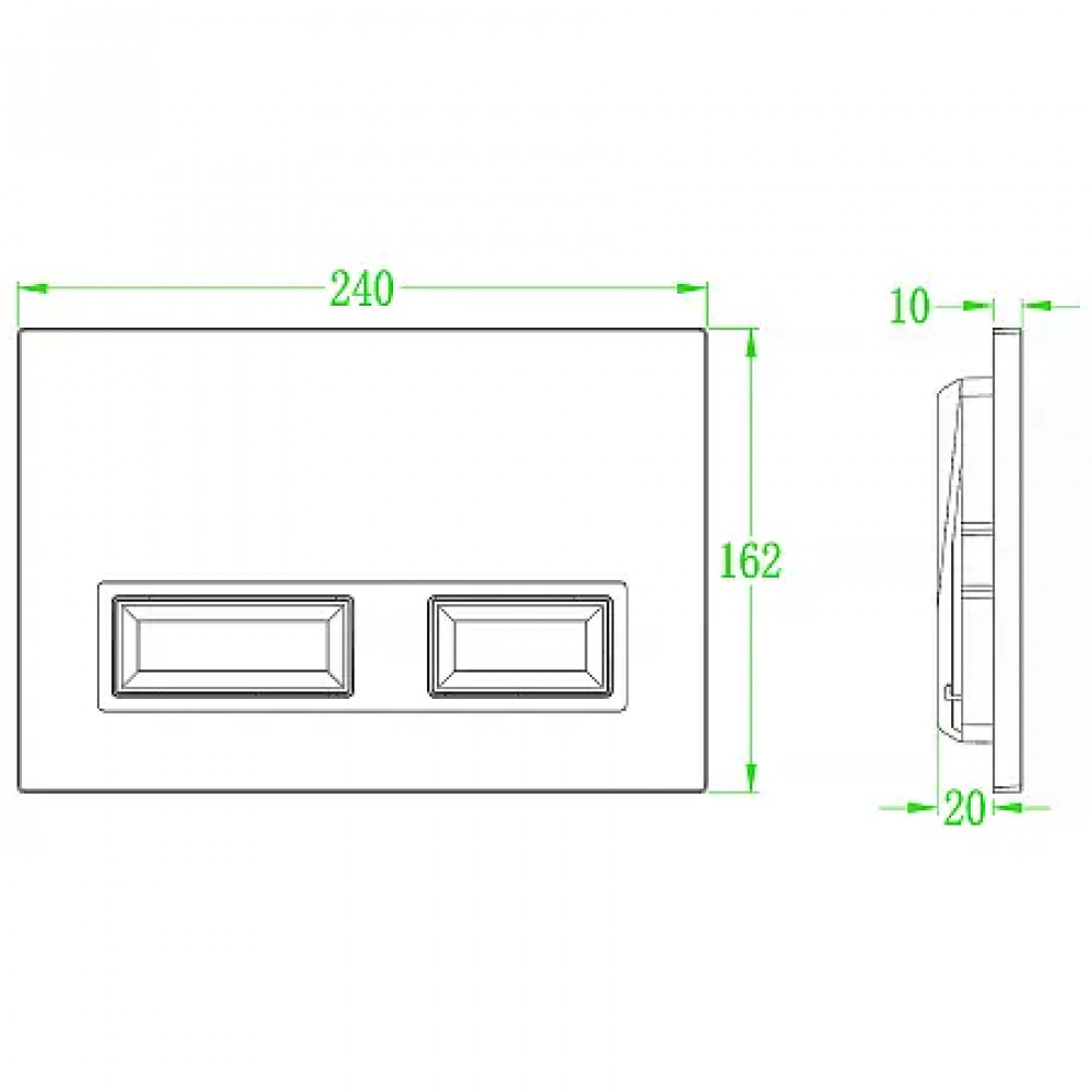 Клавиша смыва Infrared Sensor Panel AZARIO NEW , матовый черный (инст. AZ-510A)
