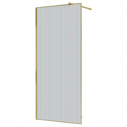 AZ-271-100-BGL-CRF Душевая перегородка Walk-in, 100x195-BGL-CRF, в рамке, Рифленое стекло 8 мм, профиль брашированное золото